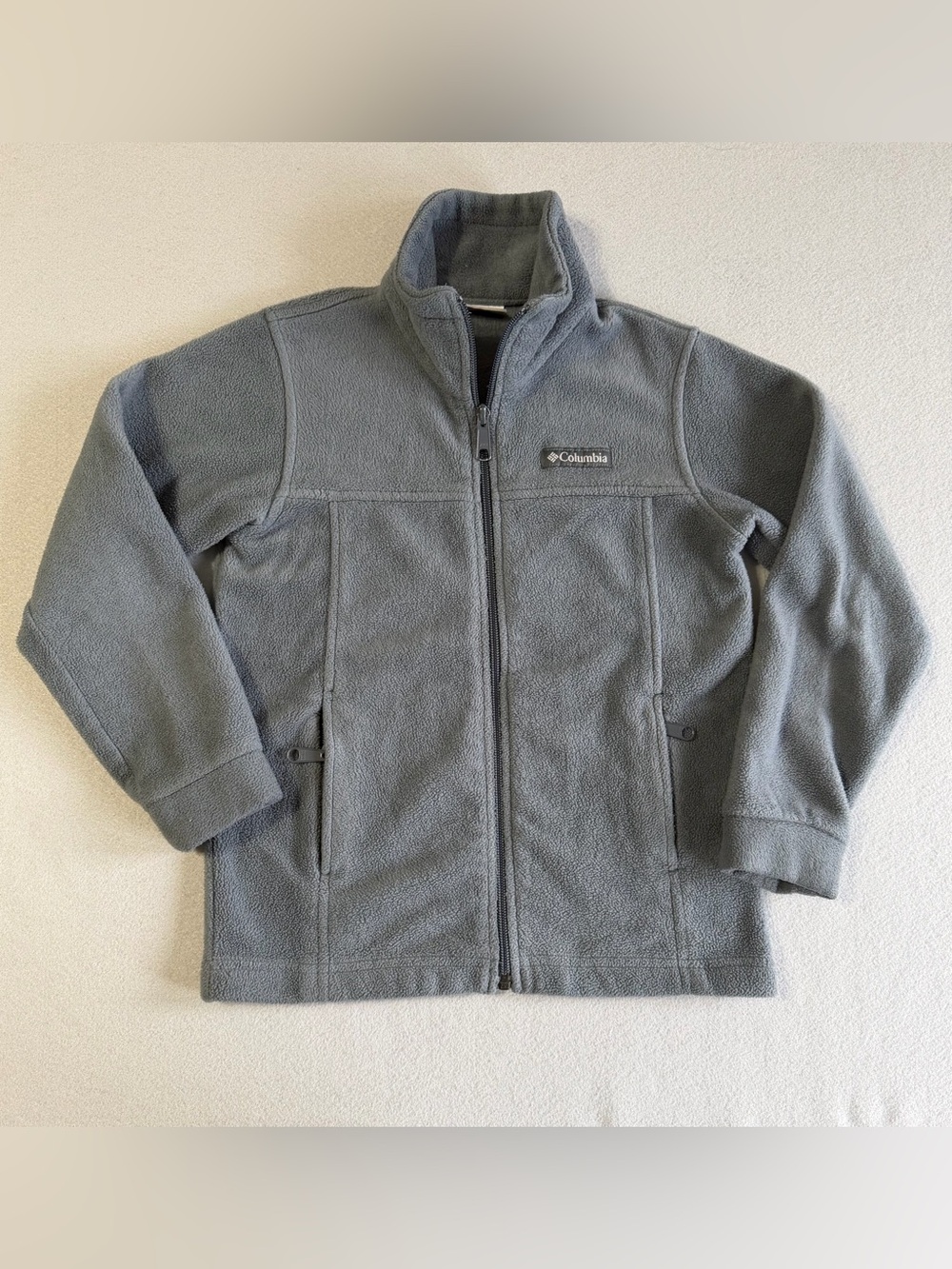 Columbia Sportswear Fleece Jacket Boys XS (6-7) Gray Zipper Mock Neck